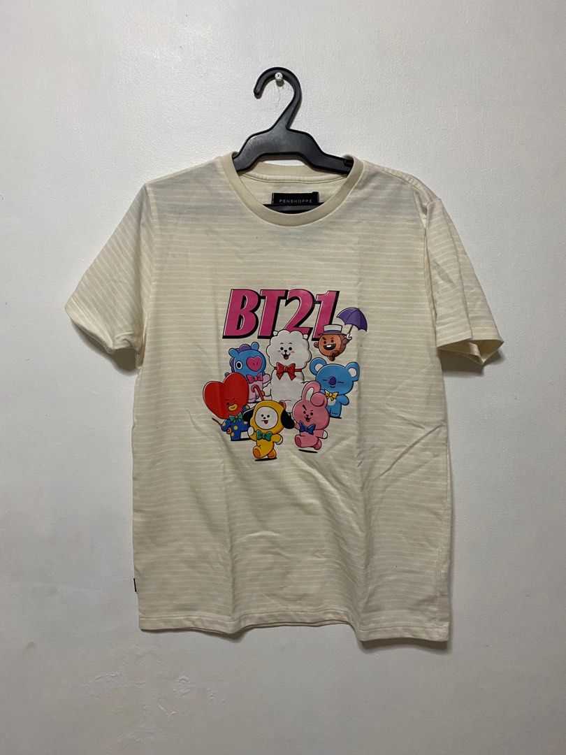 Penshoppe BTS T Shirt (Category: Shirts) located in Paranaque City. Submitted by fcs.preloved (Listing ID 1208531518, Image 1). Description: - used once - MOP: Gcash/BPI - Delivery via Lalamove/Grab/Gogoexpress (buyer will handle and shoulder delivery fee) * please check all pictures before buying * .