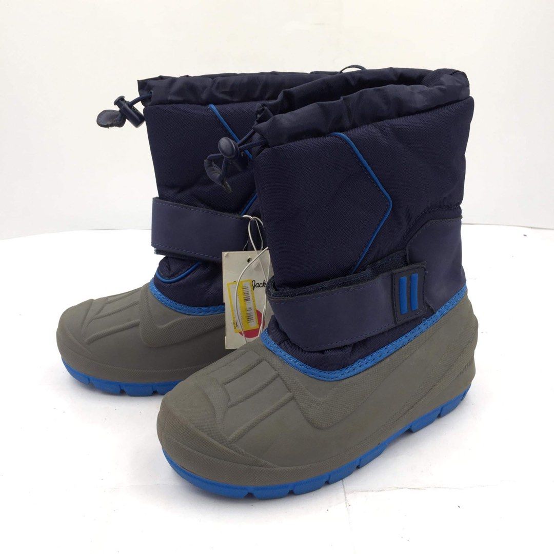 CAT JACK Boys Cordie Winter Snow Boots Grey Blue Size 3