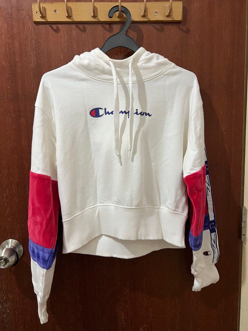 Red gray and blue champion hoodie top