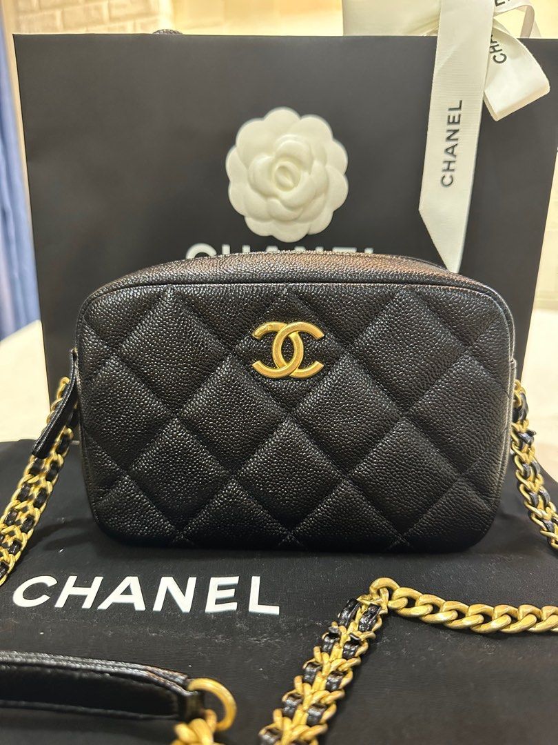 Chanel Camera Bag (Black Caviar and Gold Hardware)