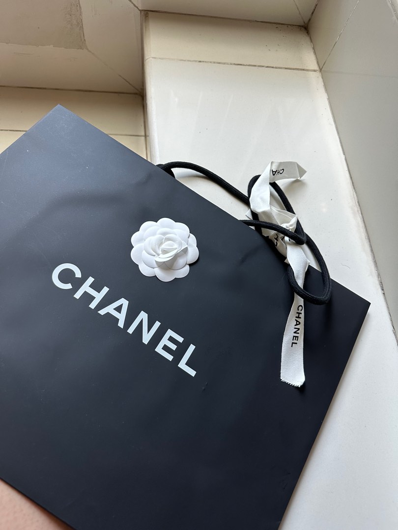 Chanel paper bag full set with Camellia flower and ribbon, Everything ...