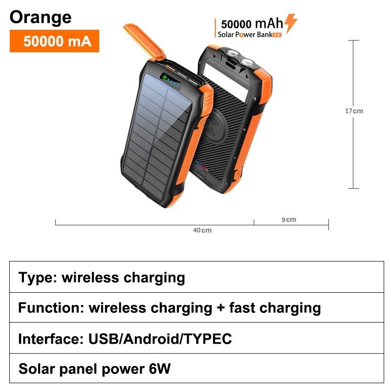 Check out 50000mAh Solar Powerbank Outdoor Solar Energy External ...