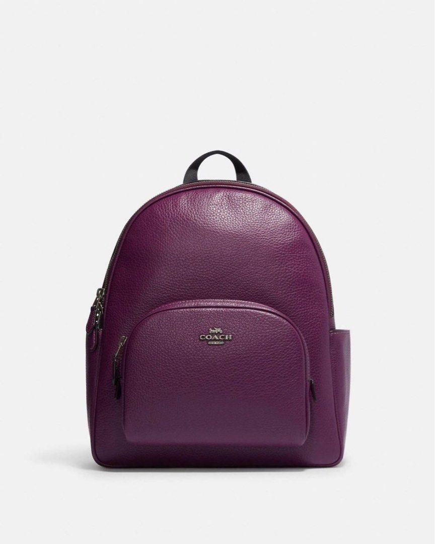 Coach Court Backpack in Black/Boysenberry, Luxury, Bags & Wallets on  Carousell