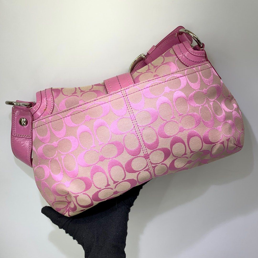 COACH F15203 PINK SHOULDER BAG 227036939 -, Women's Fashion, Bags