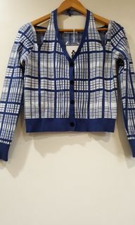Crop top longsleeve halter blue free size medium