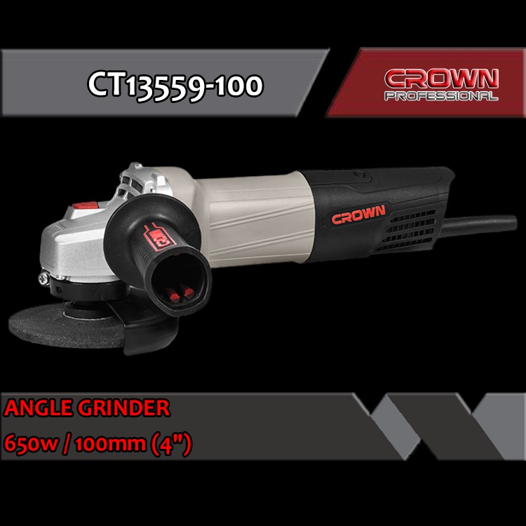 Crown Tools CT13559-100H ANGLE GRINDER 650w / 100mm (4