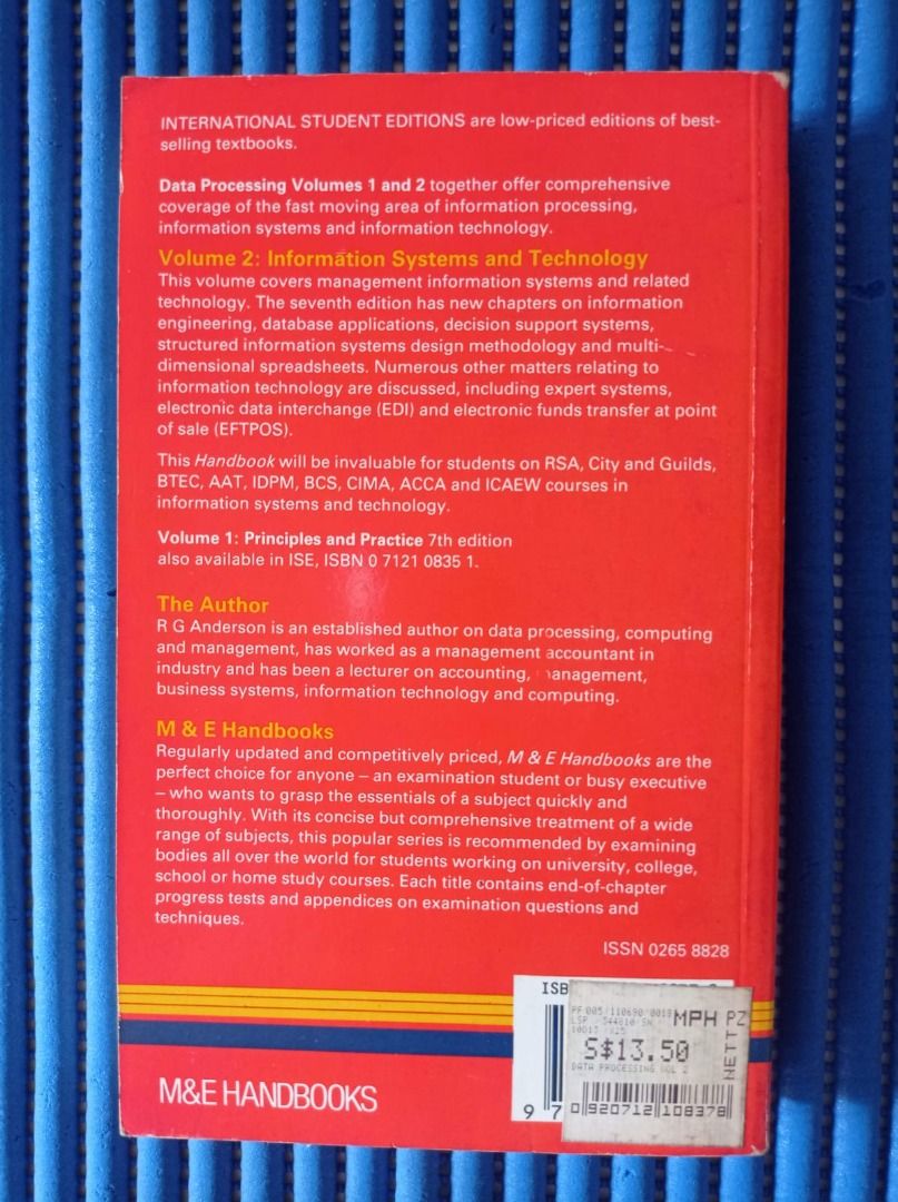 Data Processing Vol 2 (Category: Assessment Books) located in Singapore. Submitted by wariba (Listing ID 1208495563, Image 2). Description: Data Processing Vol 2 ISSN 0265 8828.