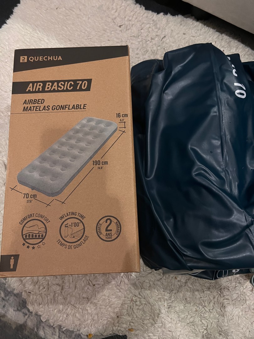 Decathlon Inflatable 1 Person Camping Air Mattress (190 x 70 x 16 cm
