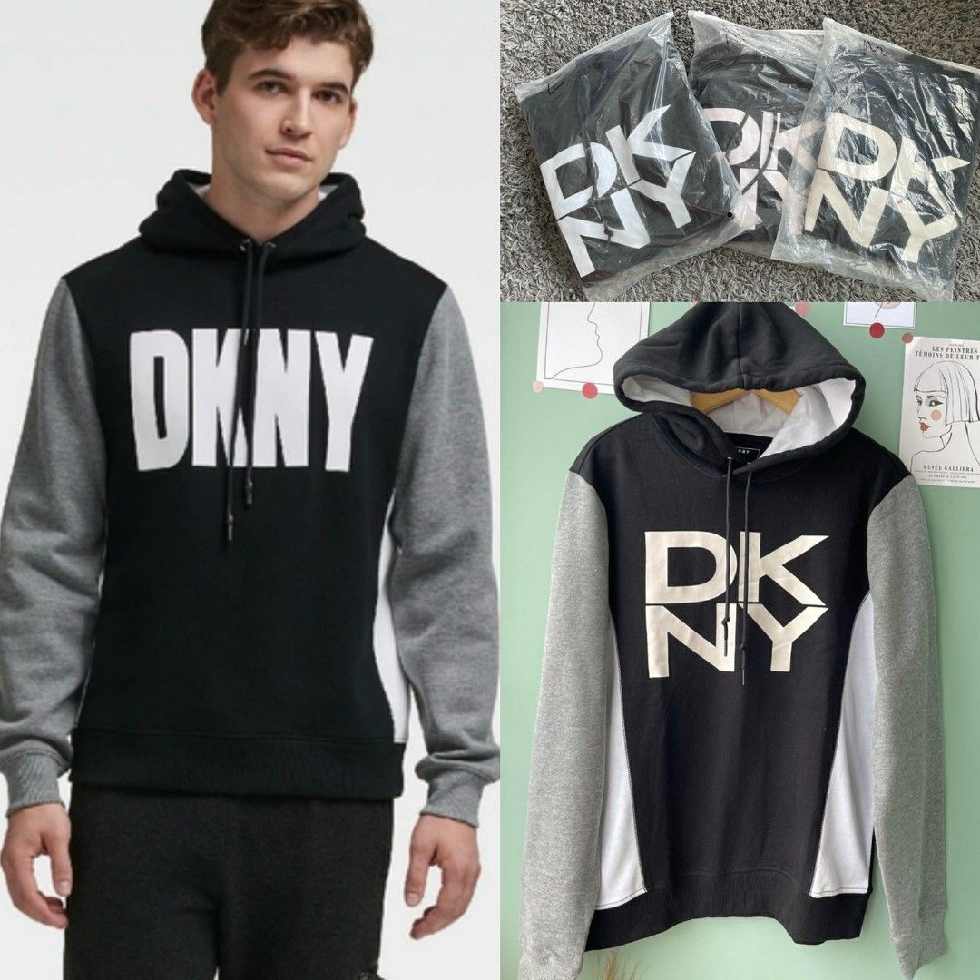 DKNY logo hoodie sweater Fesyen Pria Pakaian Atasan di Carousell