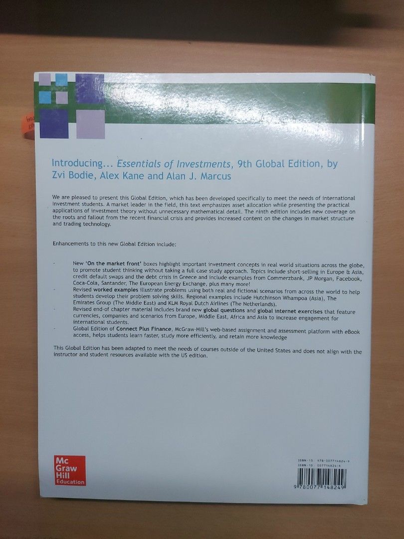 Essentials of Investments 9th Global Edition, Hobbies & Toys, Books