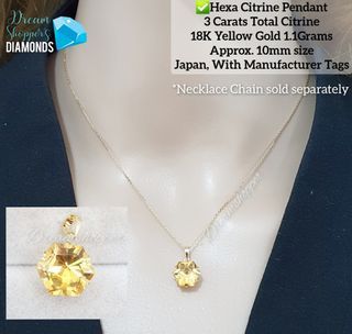 FLASH SALE Citrine pendant 18k yellow gold real jewelry