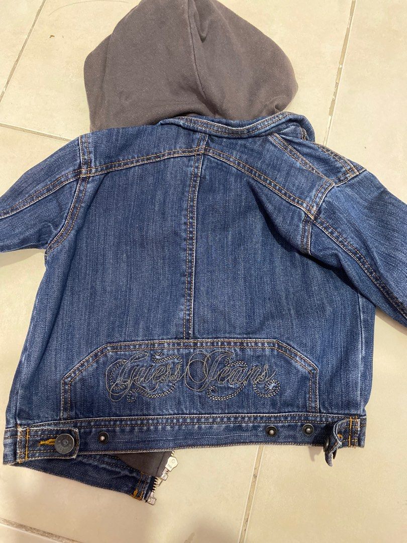 Guess jean jacket with hoodie clearance