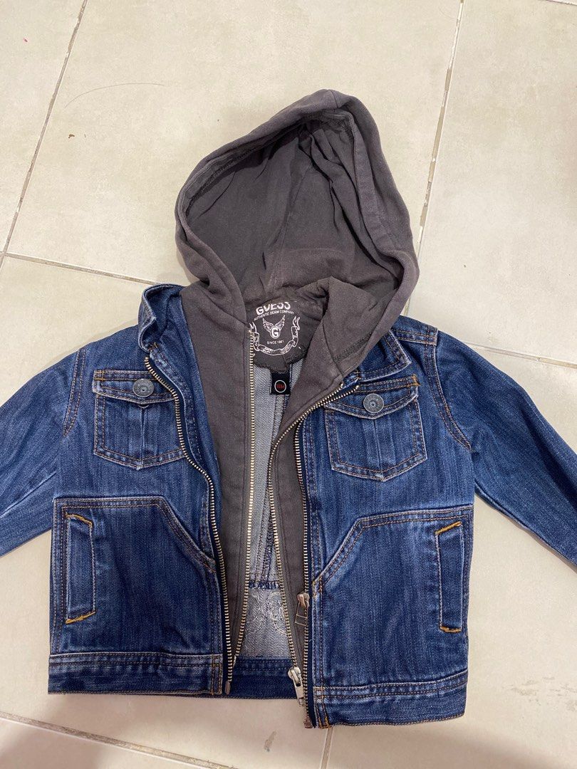 Guess jean deals jacket with hoodie