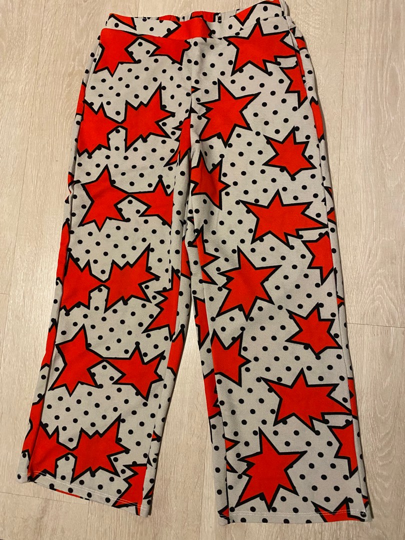 Funky Red Polka Dot Pants, Women's Fashion, Bottoms, Other Bottoms