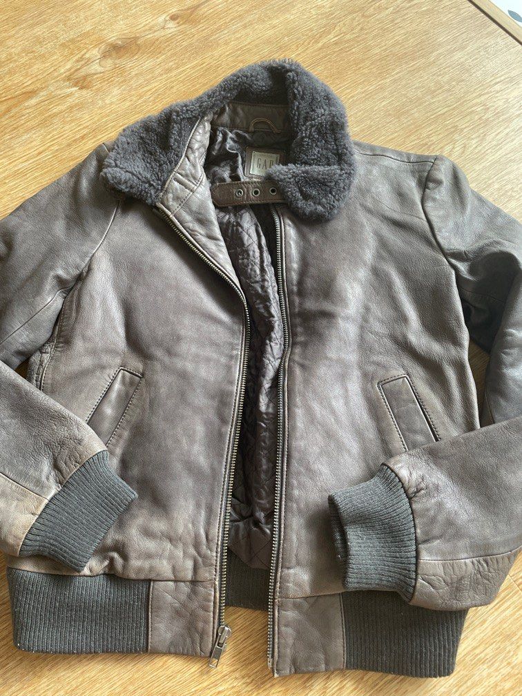 Gap leather coat online