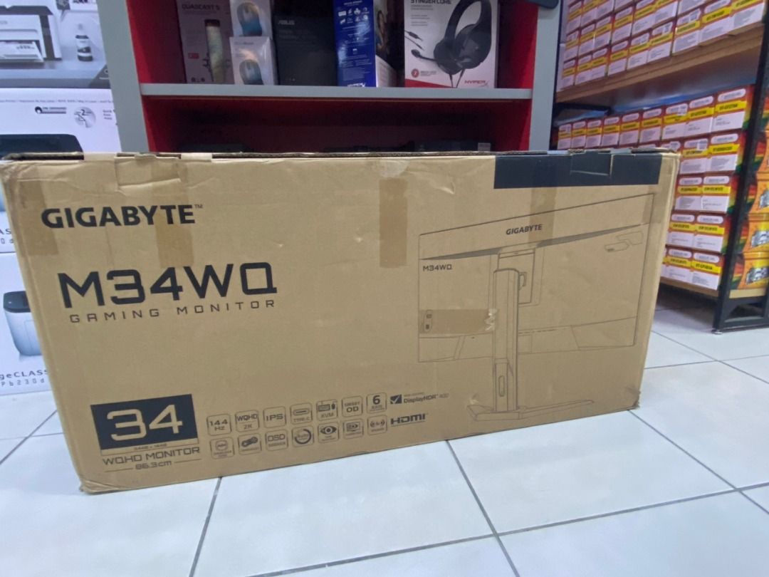 GIGABYTE M34WQ 34" WQHD 2K 144HZ 1MS 8BIT FREESYNC PREMIUM GAMING ...