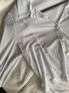 Glassons white cropped mesh long sleeve