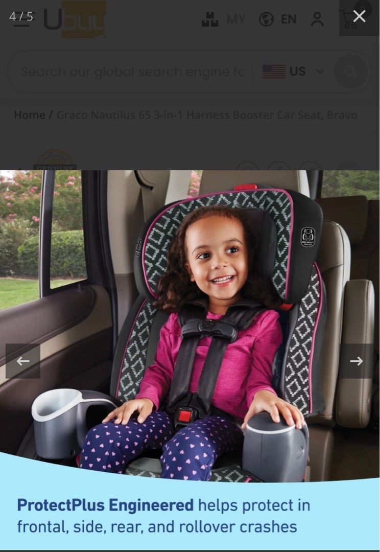 Graco Nautilus 65 3 in 1 harness booster car seat For Sale Babies
