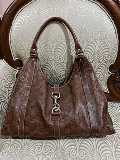 Gucci Brown Leather Web Boston Bag Small QFB18Z060H000