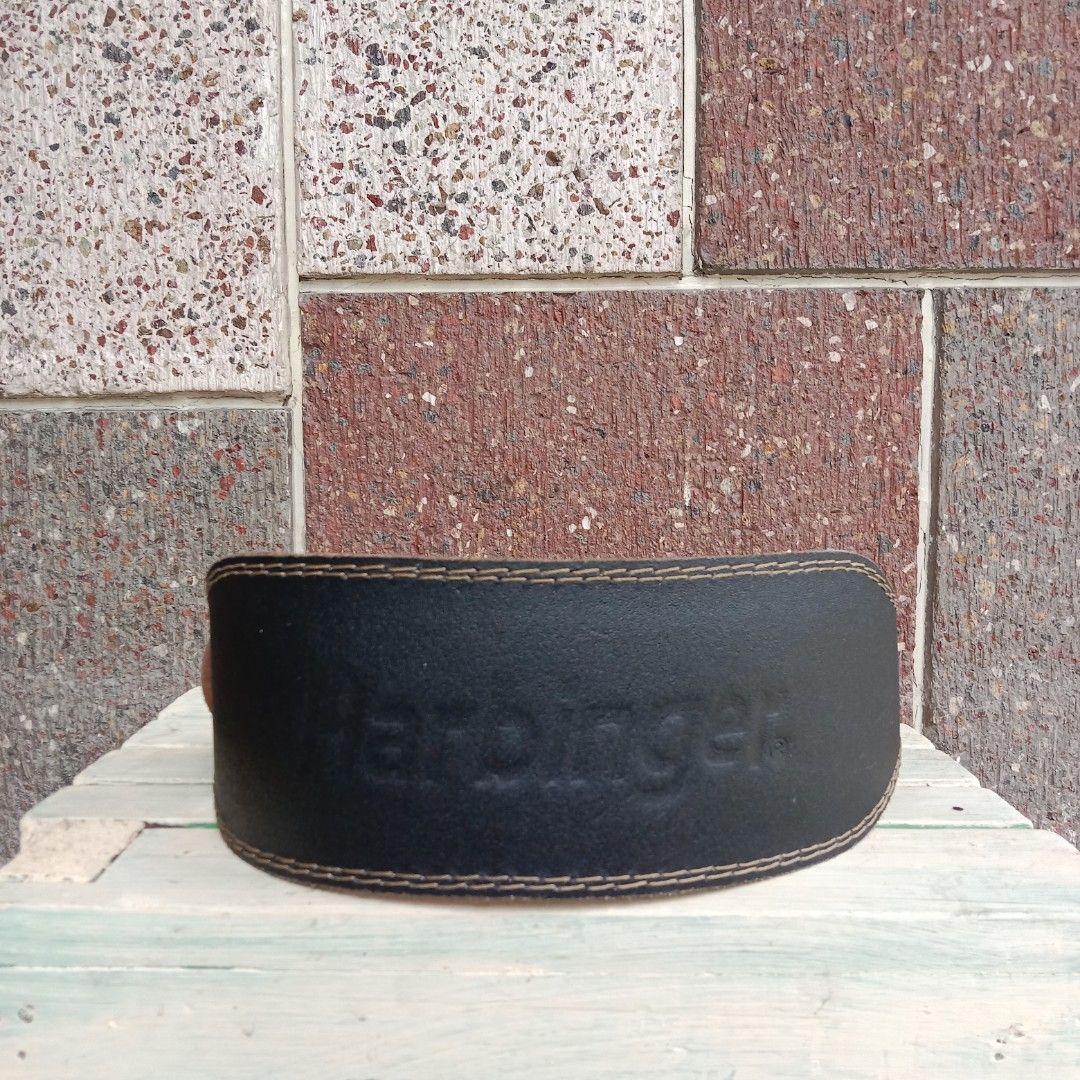 Harbinger 4" Padded Weight Lifting Leather Belt, Sports Equipment