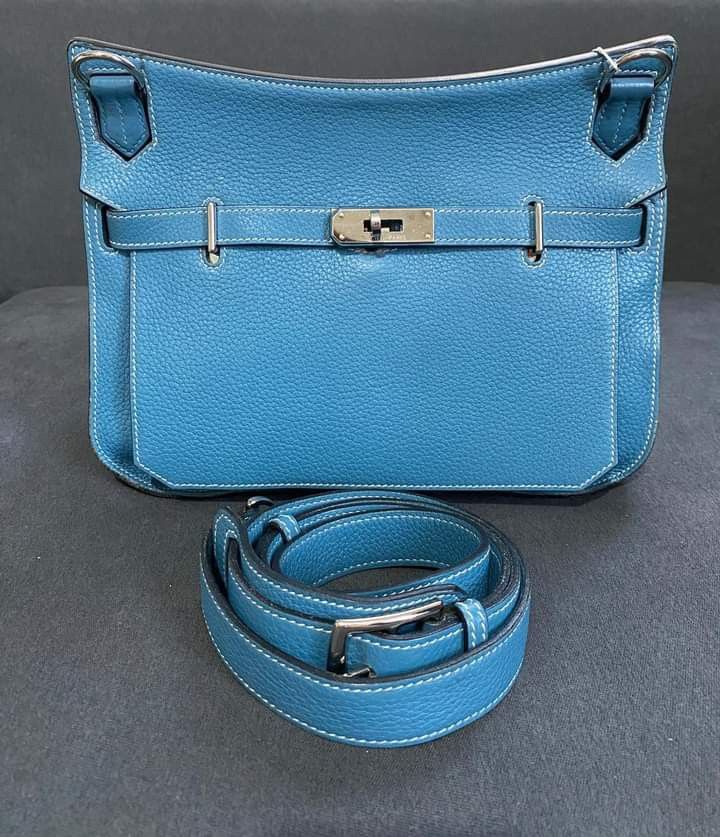 Hermes Jypsiere 28 (Category: Luxury Bags & Wallets) located in Manila. Submitted by bagislifeshop (Listing ID 1208647609, Image 1). Description: ▪️Hermes Jypsiere 28▪️ ☑️Available in Pampanga ✅Condition: 8.5/10 ✅Stamp: N square ✅Color: Blue Jean in PHW ✅Material: Clemence leather ✅Inclusions: Replacement dust bag, strap and Entrupy certificate.