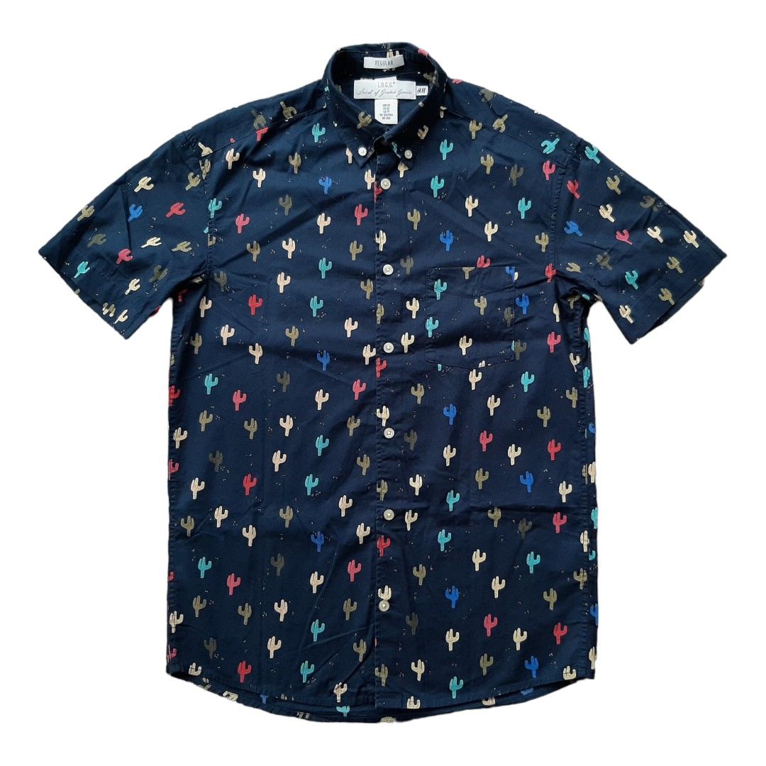 H M L.O.G.G. Cactus Print Men s Fashion Tops Sets Tshirts