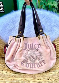 HOLIDAY SALE Juicy Couture Velour Pastel Baby Pink Fluffy y2k Lolita Softcore Coquette Chic Bag