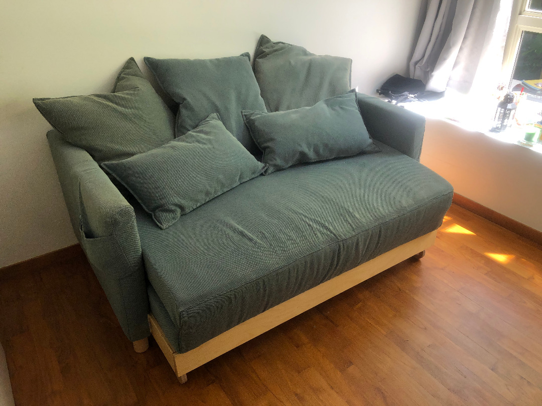 IKEA Blue Pull Out Sofa Bed, Furniture & Home Living, Furniture, Bed