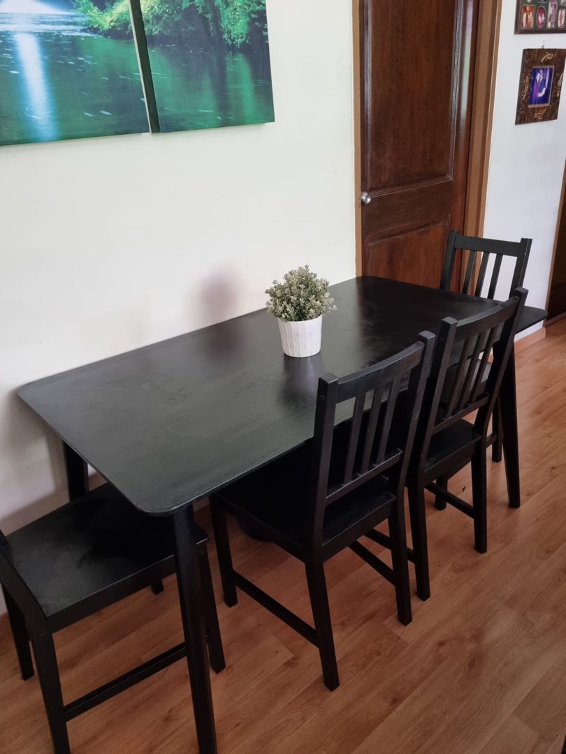 Ikea dining table and chairs, Furniture & Home Living, Furniture