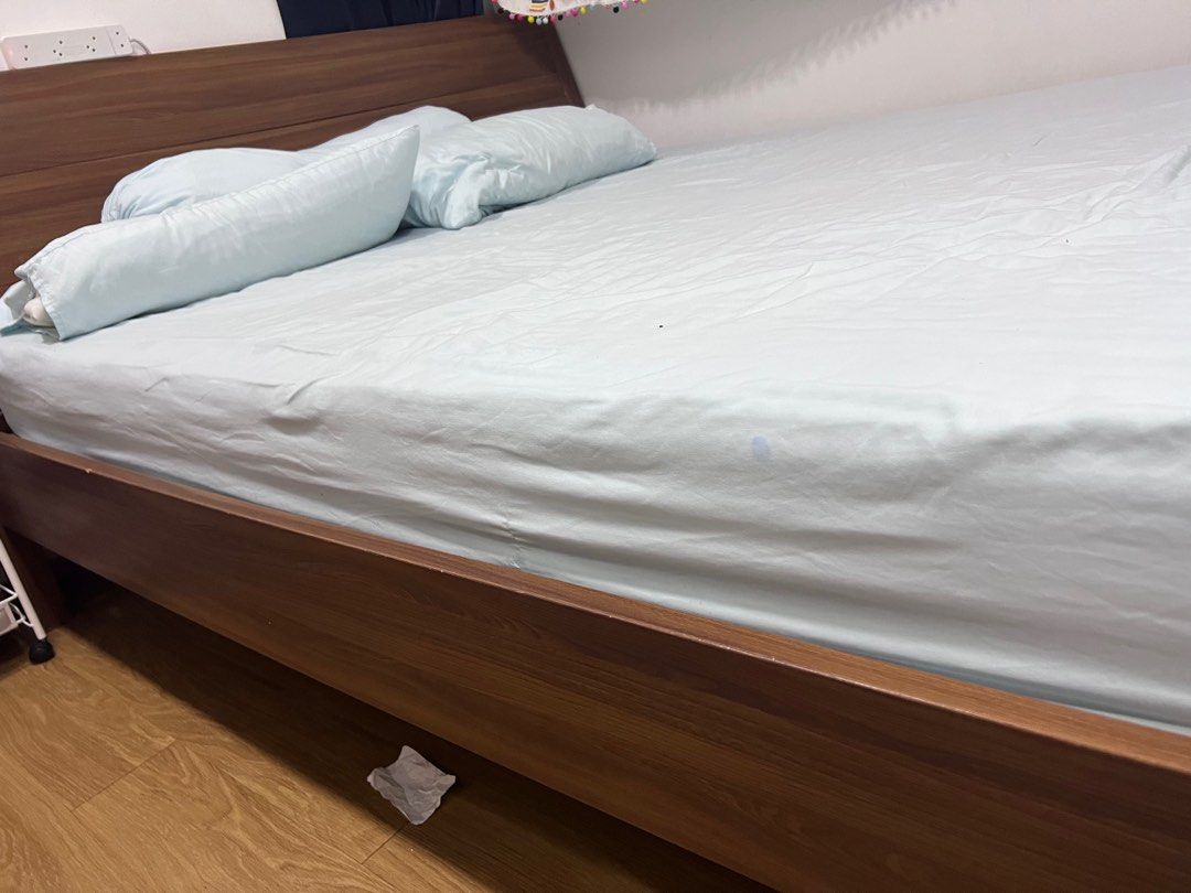 Ikea King Bed Solid wood, Furniture & Home Living, Furniture, Bed