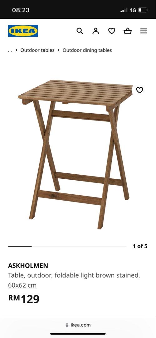 IKEA Outdoor Table, Furniture & Home Living, Outdoor Furniture on Carousell