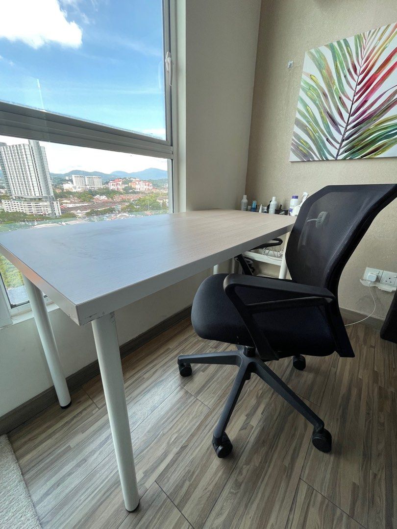 Ikea Table and Office Chair, Furniture & Home Living, Furniture, Chairs on Carousell