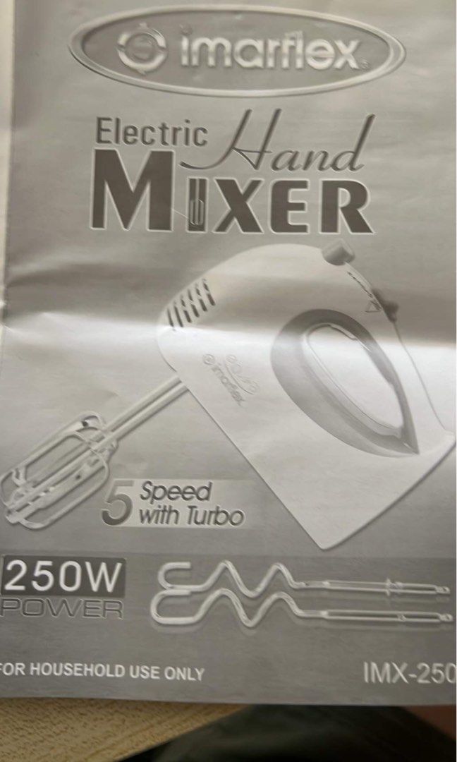 Imarflex Electric Hand Mixer 5 Speed 250W, TV & Home Appliances