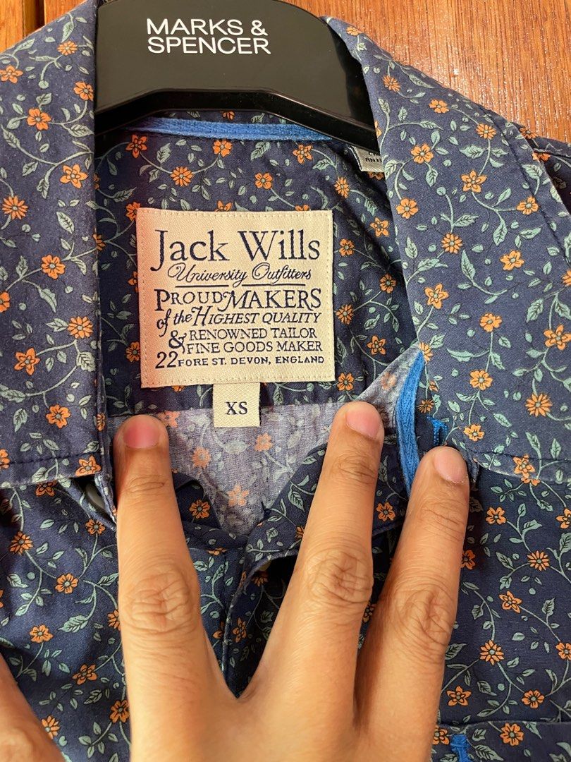 Jack Wills Flower Long Sleeves Polo XS Men s Fashion Tops Sets Tshirts Polo Shirts on Carousell