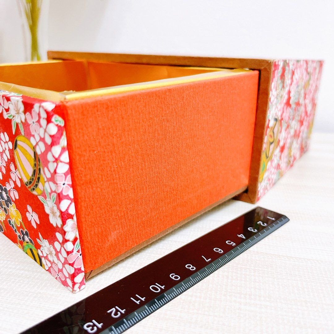 Japanese Chiyogami Storage Wood Music Box, Furniture & Home Living