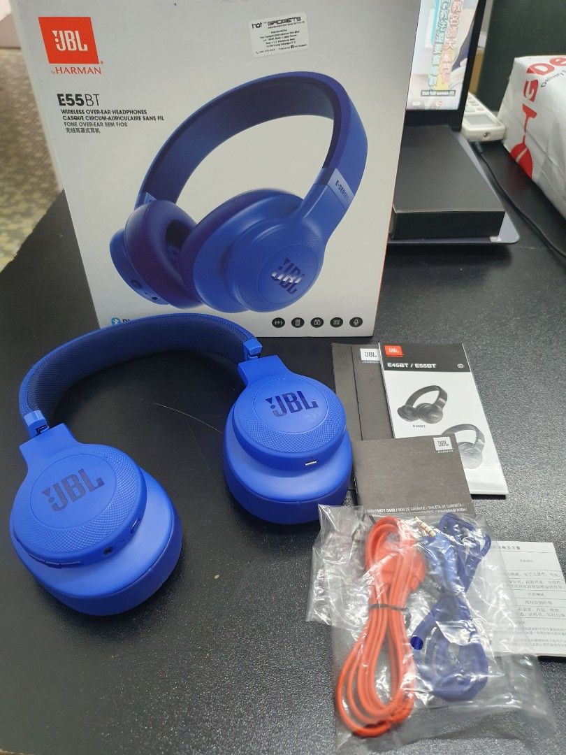 ✨JBL E55BT WHITE+BLUE