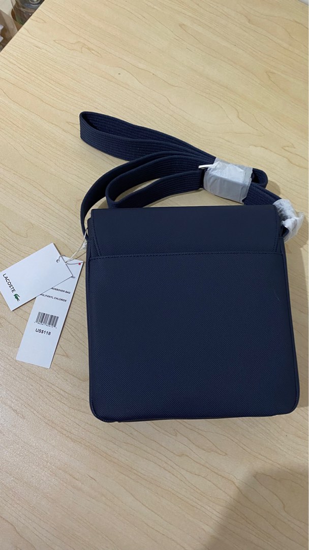 Lacoste Flap Crossover Bag Color Marine, Men's Fashion, Bags, Sling