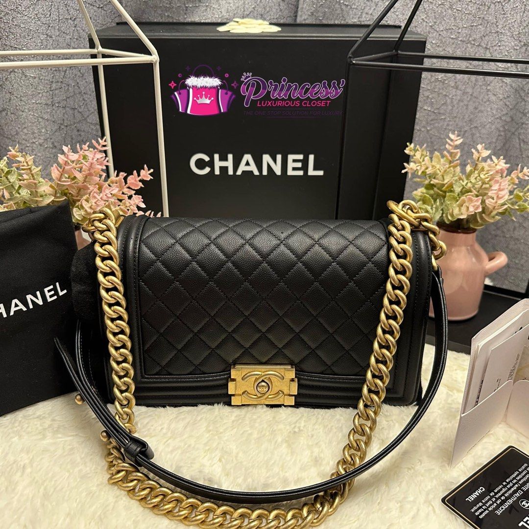 Chanel Boy Bag With Signature Strap And Quilted Logo  Bragmybag