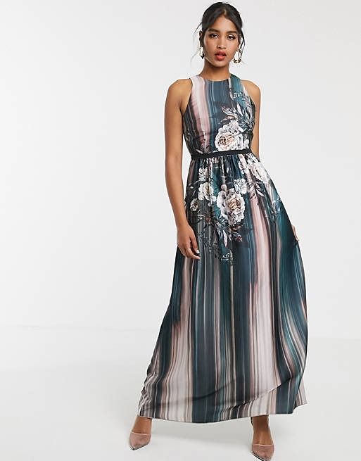 chinese dress ladies Rent Little Mistress Floral Print Midaxi Dress