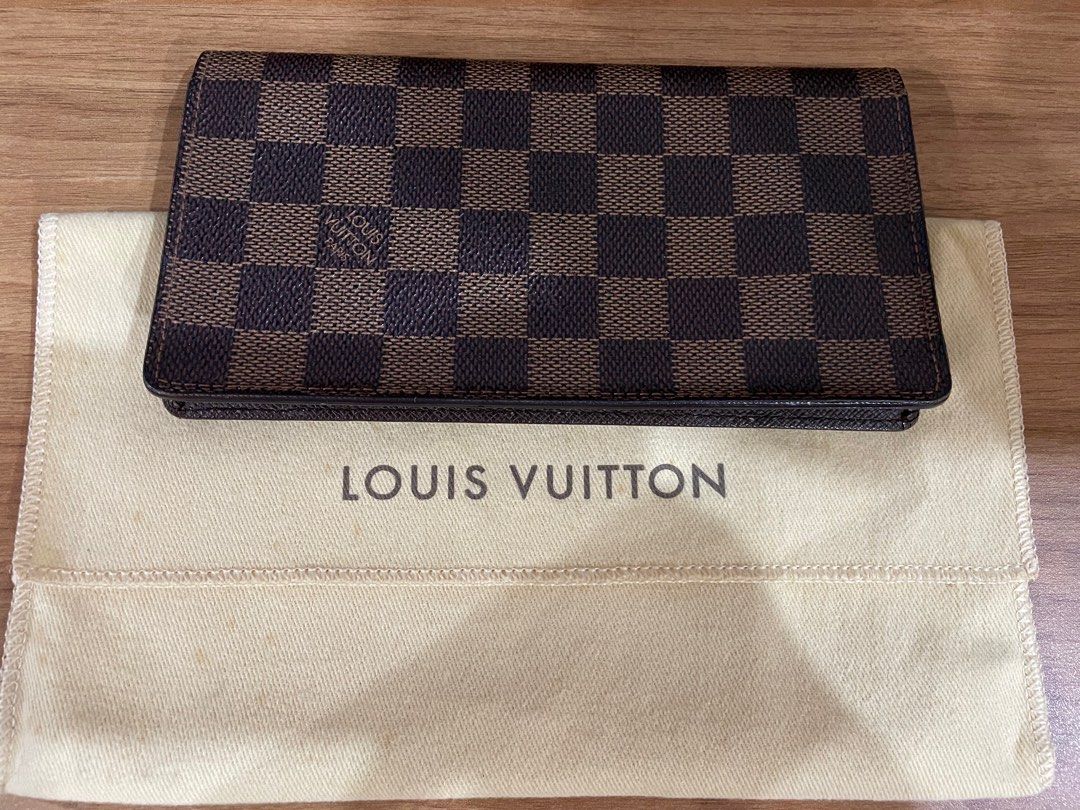 Louis Vuitton Damier Ebene Card Holder Long Bifold Wallet