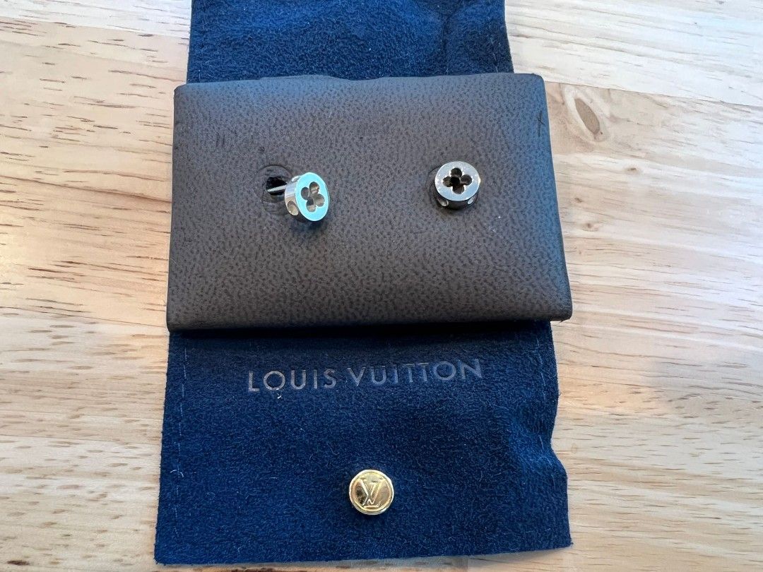 LOUIS VUITTON 18K White Gold Empreinte Ear Studs Earrings 476573