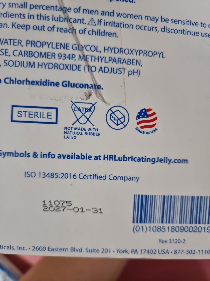 Lubricating jelly for catheter + free barrier cream, Health & Nutrition