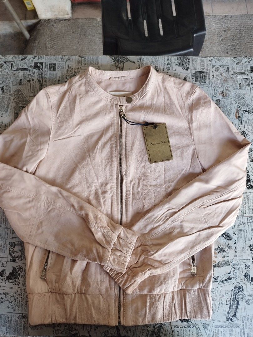 Massimo dutti leather bomber jacket clearance