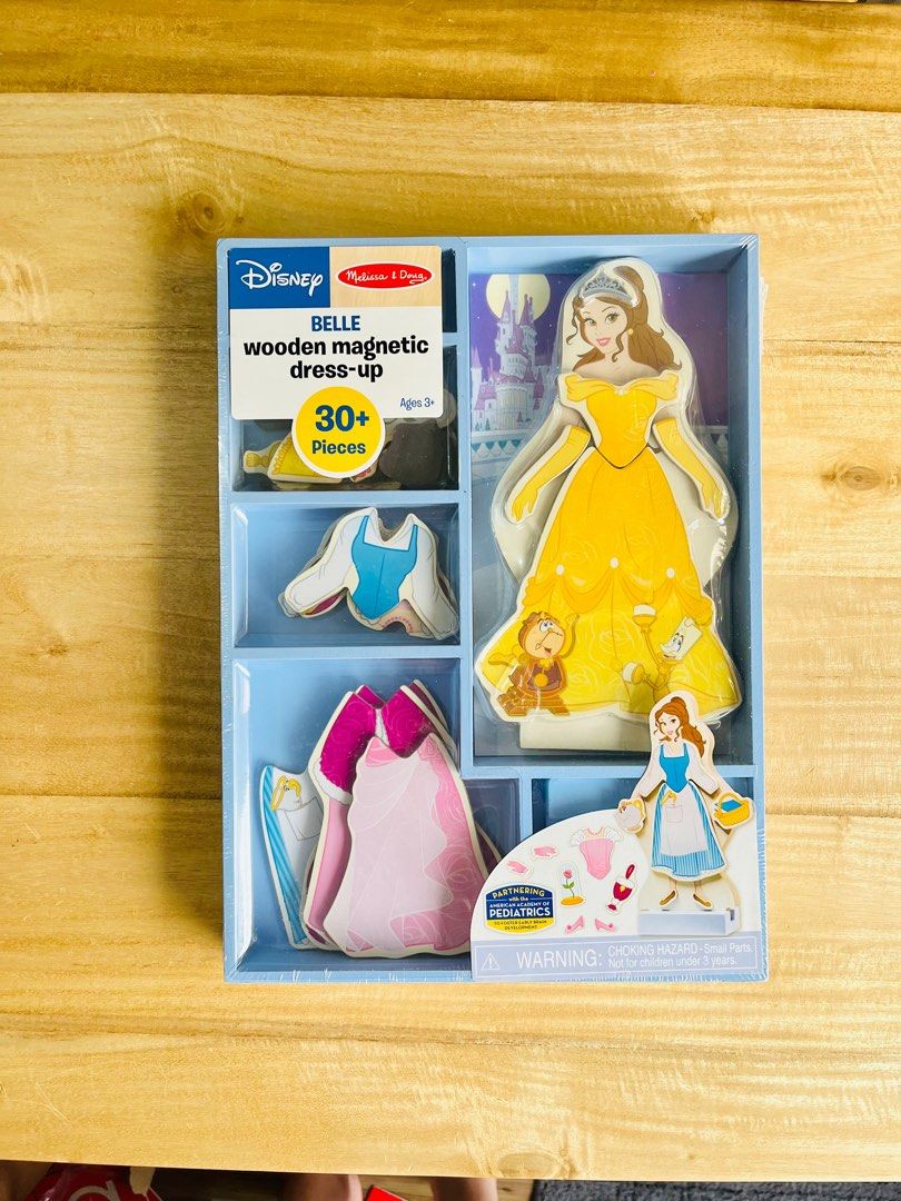 Melissa & Doug Disney Princess DressUp Wooden Doll Pretend Play Set (30+ pcs), Hobbies