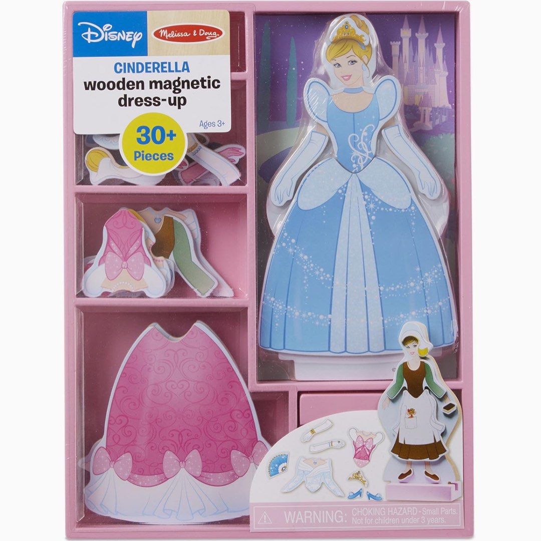 Melissa & Doug Disney Princess DressUp Wooden Doll Pretend Play Set (30+ pcs), Hobbies
