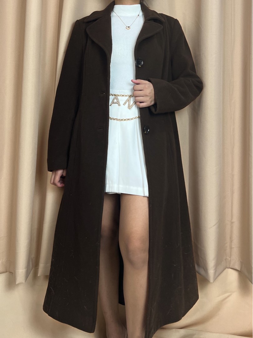 Michael Kors dark brown long coat wool, Women's Fashion, Coats, Jackets and  Outerwear on Carousell