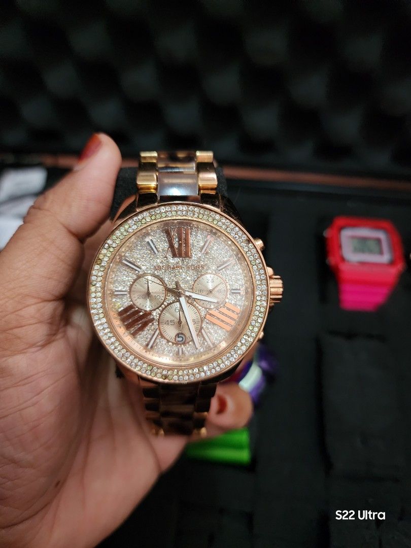 Oversized Bradshaw Goldtone Watch  Michael Kors