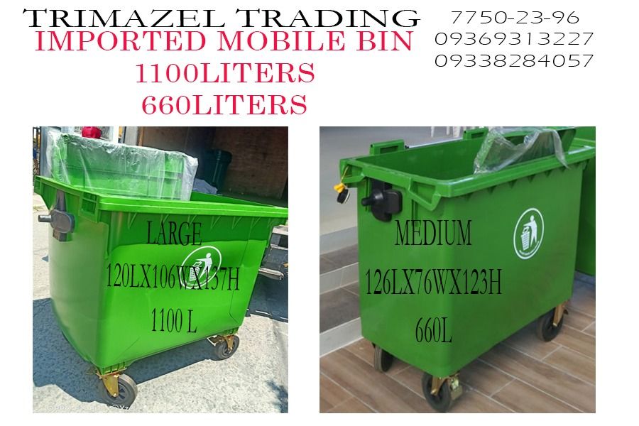 MOBILE TRASH BIN, Furniture & Home Living, Cleaning & Homecare Supplies