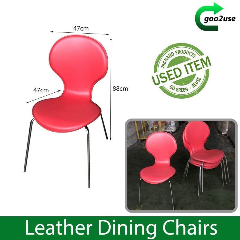Modern Red Leather Dining Chairs, Furniture & Home Living, Furniture