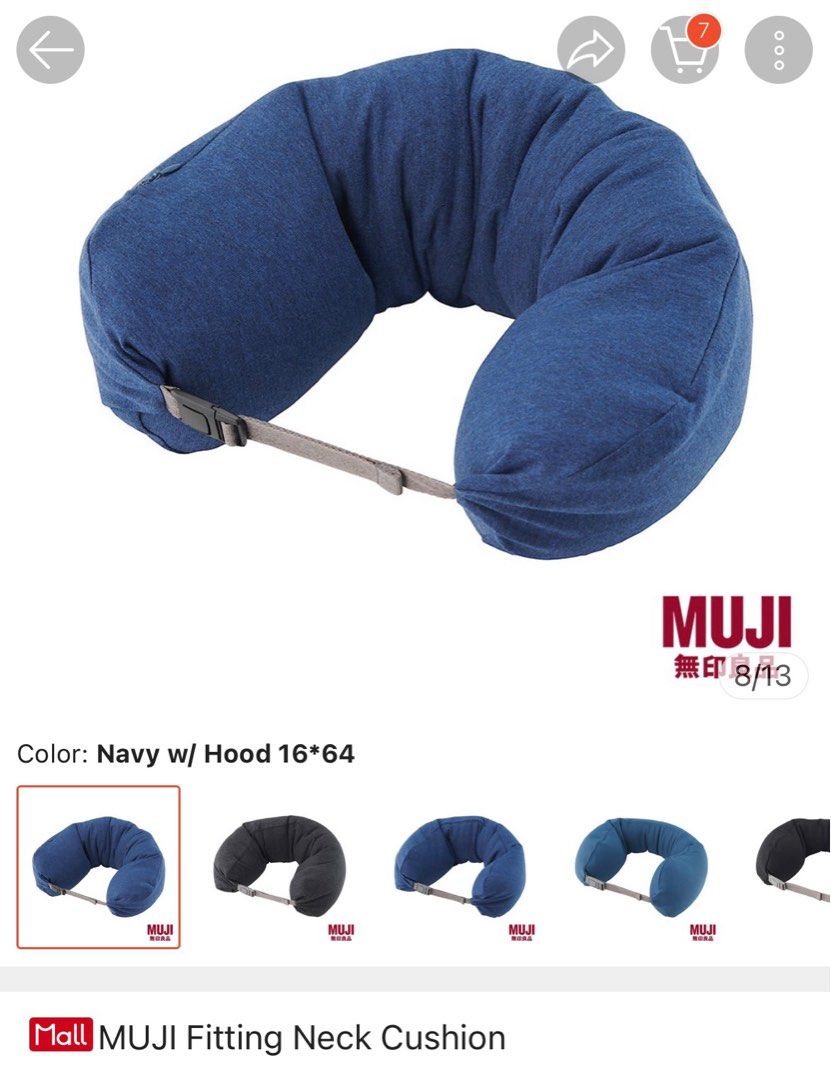 Muji Neck Pillow with Hood Black Hobbies Toys Travel Travel Essentials Accessories on Carousell
